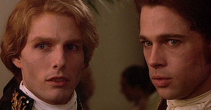 Tom Cruise as Lestat de Lioncourt and Brad Pitt as Louis de Pointe du Lac in Interview with the Vampire (1994), Warner Bros. Pictures