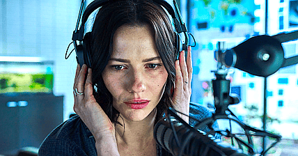 Lily Sullivan as The Interviewer in the Sci-Fi/Thriller film, MONOLITH, a Well Go USA release. Photo courtesy of Well Go USA. 