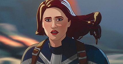 Captain Carter (Hayley Atwell) is in awe of Infinity Ultron's (Ross Marquand) power in What If...? Season 1 Episode 9 "What If...the Watcher Broke His Oath?" (2021), Marvel Entertainment