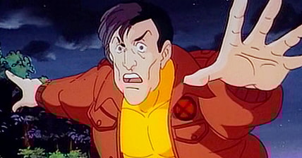 Morph (Ron Rubin) warns his teammates of an incoming Sentinel strike in X-Men: The Animated Series Season 1 Episode 1 "Night of the Sentinels, Part One" (1992), Marvel Entertainment