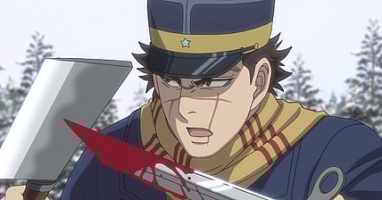 Sugimoto (Chikahiro Kobayashi) takes on Tetsuzou Nihei (Akio Otsuka) in Golden Kamuy Season 1 Episode 7 "Complication" (2018), Geno Studios