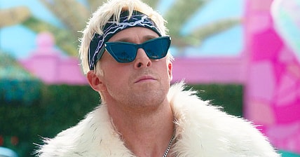 Ken (Ryan Gosling) has no time for Barbie's (Margot Robbie) attempts to end his reign in Barbie (2023), Warner Bros. Pictures