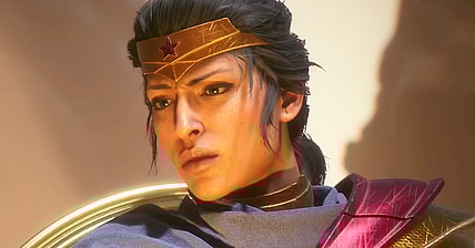 Wonder Woman (Susan Eisenberg) uses her Lasso of Truth on The Flash (Scott Porter) in Suicide Squad: Kill the Justice League (2024), Rocksteady Studios