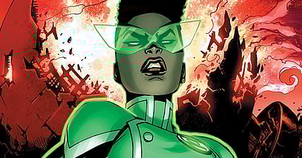 Jo Mullein succumbs to her anger on Bernard Chang and Alex Sinclair's cover to Green Lantern Vol. 6 #4 "Polarity" (2021), DC