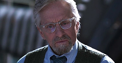 Dr. Hank Pym (Michael Douglas) asks Janet Van Dyne (Paul Rudd) how to find her in Ant-Man and the Wasp (2018), Marvel Entertainment