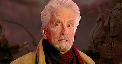 Hank Pym (Michael Douglas) introduces Scott Lang (Paul Rudd) to his army of socialist ants in Ant-Man and the Wasp: Quantumania (2023), Marvel Entertainment