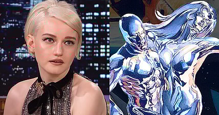 Julia Garner recalls her time on Ozark during an appearance on The Tonight Show Starring Jimmy Fallon (2022), NBC / The Silver Surfers return to Earth on Alex Ross' cover to Earth X Vol. 1 #12 "Earth X, Chapter 12" (2000), Marvel Comics