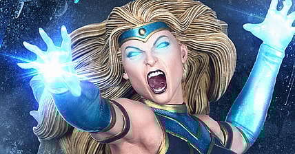 Yaira unleashes her wrath in Marcos Rios and Caanan White's statue of Yaira (2024), Rippaverse x McFarlane Toys