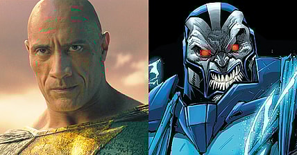 Black Adam (Dwayne Johnson) accepts his position as Kandaq's champion in Black Adam (2022), Warner Bros. Pictures / Apocalypse unleashes his wrath on Gerardo Sandoval and Rachelle Rosenberg's cover to Age of X-Man: Apocalypse & the X-Tracts Vol. 1 #5 (2019), Marvel Comics