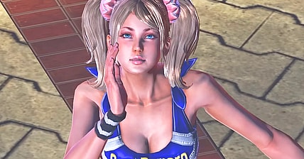 Juliet (Tara Strong) attempts to grab Cordelia's (Linda Cardellini) attention in Lollipop Chainsaw (2012), Kadokawa Games