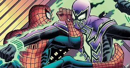Peter Parker and Ben Reilly duke it out on John Romita Jr., Scott Hanna and Morry Hollowell's cover to Amazing Spider-Man Vol. 6 #48 (2024), Marvel Comics