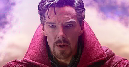 Doctor Strange (Benedict Cumberbatch) warns Peter Parker (Tom Holland) of the consequences of erasing his identity in Spider-Man: No Way Home (2021), Marvel Entertainment