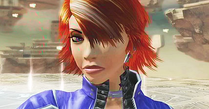 Joanna Dark (Laurence Bouvard) lives to fight another day in Perfect Dark Zero (2005), Microsoft Game Studios