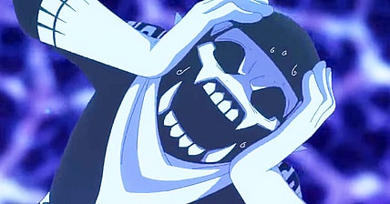 Footsoldier D (Yusuke Kobayashi) realizes the Dragon Keepers have won the war in Ranger Reject (2024), Yostar Pictures