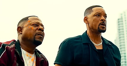 Martin Lawrence as Detective Lieutenant Marcus Miles Burnett and Will Smith as Detective Lieutenant Michael Eugene "Mike" Lowrey in Bad Boys: Ride or Die (2024), Columbia Pictures