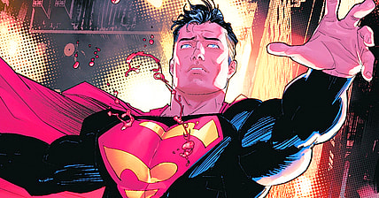 A suddenly de-powered Superman takes two slugs to the chest in Absolute Power Vol. 1 #1 (2024), DC. Words by Mark Waid, art by Dan Mora, Alejandro Sánchez, and Ariana Maher.