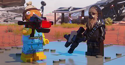 Fishstick gets in some target practice with Chewbacca in Fortnite (2017), Epic Games