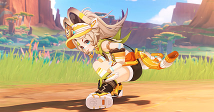 Kachina (Kubo Yurika) stretches in Genshin Impact (2020), miHoYo