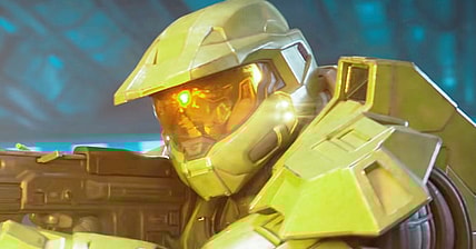 The Master Chief (Bruce Thomas) takes on a Covenant boarding party in Halo Infinite (2021), 343 Industries