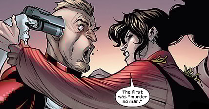 Kitty Pryde recalls the first law of Krakoa in X-Men Vol. 6 #25 "From the Shadows" (2023), Marvel Comics. Words by Gerry Duggan, art by Stefano Caselli and Marte Garcia.