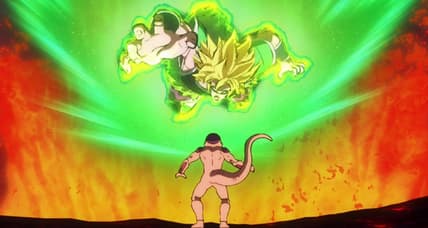 Broly (Bin Shimada) lets his berserker state run wild on Frieza (Ryusei Nakao) in Dragon Ball Super: Broly (2018), Toei Animation