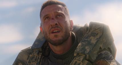 The unmasked Master Chief in the 'Halo' TV series (2022) from Paramount+