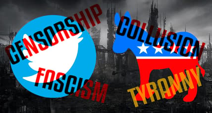 Custom image of Twitter and the Democratic Party logo