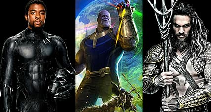 Black Panther, Thanos, and Aquaman