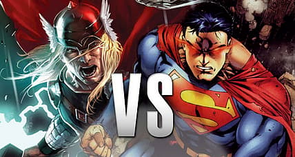 Superman Battles Thor in EPIC Super Power Beat Down!