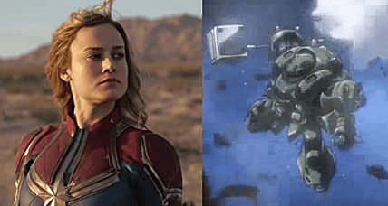 The Gundam Gusion Smashes Captain Marvel In Artist's New Illustration