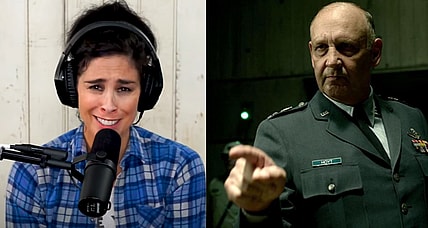Nick Searcy and Sarah Silverman