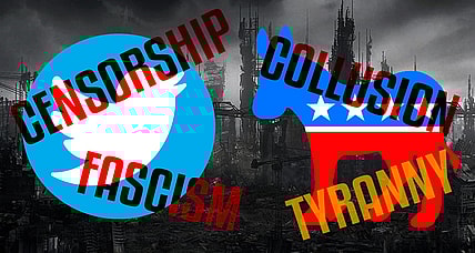 Custom image of Twitter and the Democratic Party logo