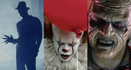 Split image of Freddy Krueger, Pennywise and Pinhead