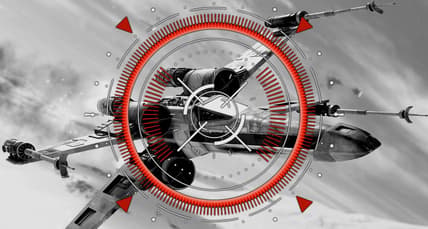An X-Wing under target lock, LucasArts