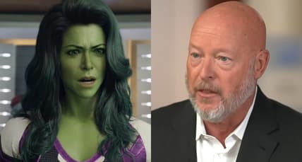 She-Hulk (Tatiana Maslany) visits Marvel Studios via She-Hulk: Attorney at Law Season 1 Episode 9 “Whose Show Is This?” (2022), Marvel Entertainment / Disney CEO Bob Chapek on rising operating costs, activist investor Dan Loeb via CNBC Television, YouTube