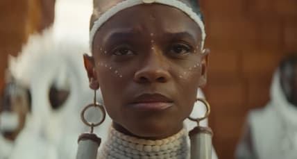 Shuri (Letitia Wright) mourns the death of her brother T'Challa (Chadwick Boseman) in Black Panther: Wakanda Forever (2022), Marvel Entertainment via YouTube