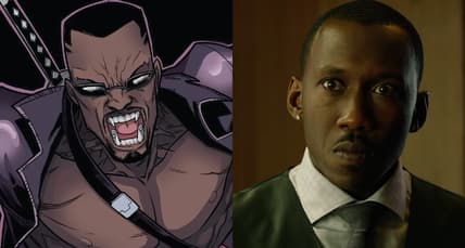 Blade goes to work in Deadpool Vol. 6 #28 "Til Death Do Us..., Part One" (2017), Marvel Comics. Art by Salvador Espin and Ruth Redmond / Cornell Stokes (Mahershala Ali) is unhappy with the news of his latest setback in Luke Cage Season 1 Episode 5 "Just to Get a Rep" (2016), Marvel Entertainment