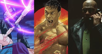 Split image of 'Transformers: The Movie,' 'Bloodsport' and 'The Matrix'