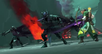 The Witch-king and a Nazgûl (Ringwraith) attack an elf via The Lord of the Rings: Heroes of Middle-earth (2023), EA