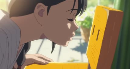 Suzume Iwato (Nanoka Hara) moves in to kiss Sota Munakata (Hokuto Masamura) in Suzume (2022), Toho Co. Ltd.