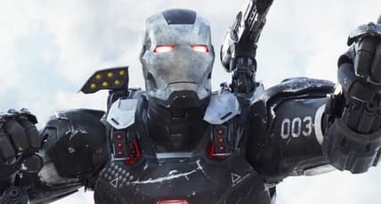 War Machine (Don Cheadle) prepares to unload in Captain America: Civil War (2016), Marvel Entertainment
