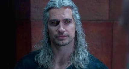 Geralt (Henry Cavill ) is fed up with Djikstra's (Graham McTavish) schemes in in The Witcher Season 3 Episode 6 “Everybody Has a Plan ‘Til They Get Punched in the Face” (2023), Netflix