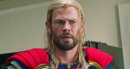 Thor (Chris Hemsworth) receives some bad news in Thor: Love and Thunder (2022), Marvel Entertainment