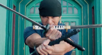 One Piece. Mackenyu Arata as Roronoa Zoro in season 1 of One Piece. Cr. Courtesy of Netflix © 2023