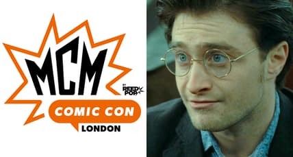MCM London Comic-Con Official Logo / Harry Potter (Daniel Radcliffe) sees his son off to Hogwarts in Harry Potter and the Deathly Hallows - Part 2 (2010), Warner Bros. Pictures