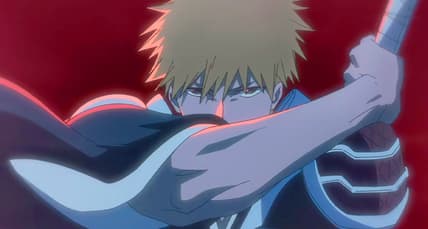 Ichigo (Masakazu Morita) prepares to battle the entire Bambies team at once in Bleach: Thousand-Year Blood War Episode 21 "The Headless Star" (2023), Studio Pierrot