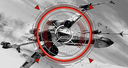 An X-Wing under target lock, LucasArts
