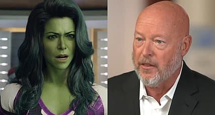 She-Hulk (Tatiana Maslany) visits Marvel Studios in She-Hulk: Attorney at Law Season 1 Episode 9