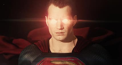 Superman (Henry Cavill) supercharges himself with solar power in Batman v Superman: Dawn of Justice