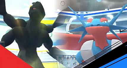 Zekrom and Mega Salamence stand proud before a Raid battle via Pokémon GO (2016), Niantic